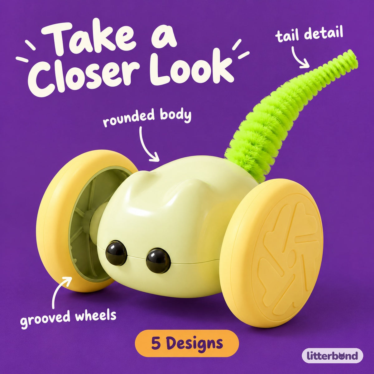 Wheeled Critter Toys for Chasing - close-up details