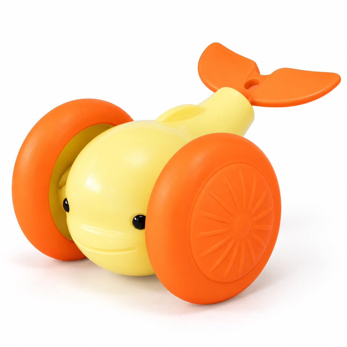 Wheeled Critter Toys for Chasing - Orange Whale