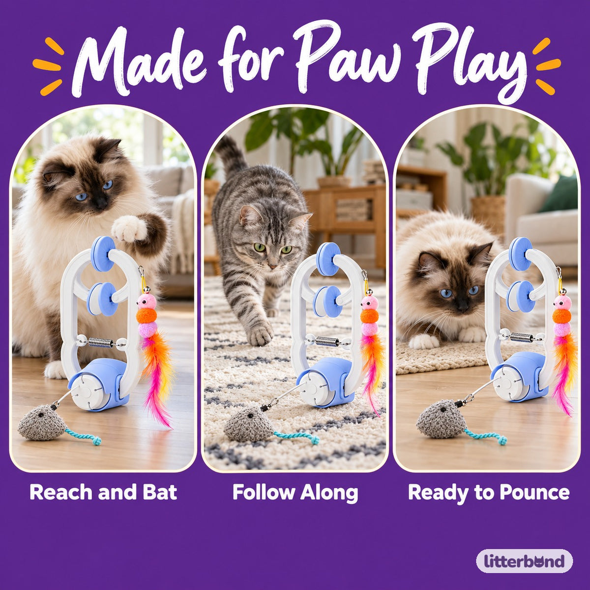 Clamp-On Teaser for Pouncing - playtime at home