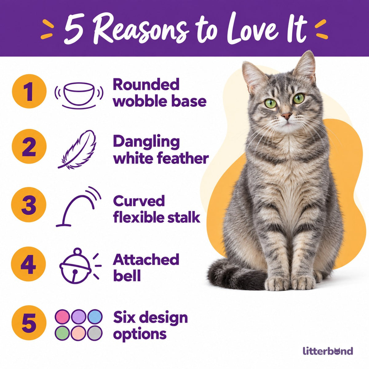 Wobble Feather Toy for Batting - 5 reasons to love it
