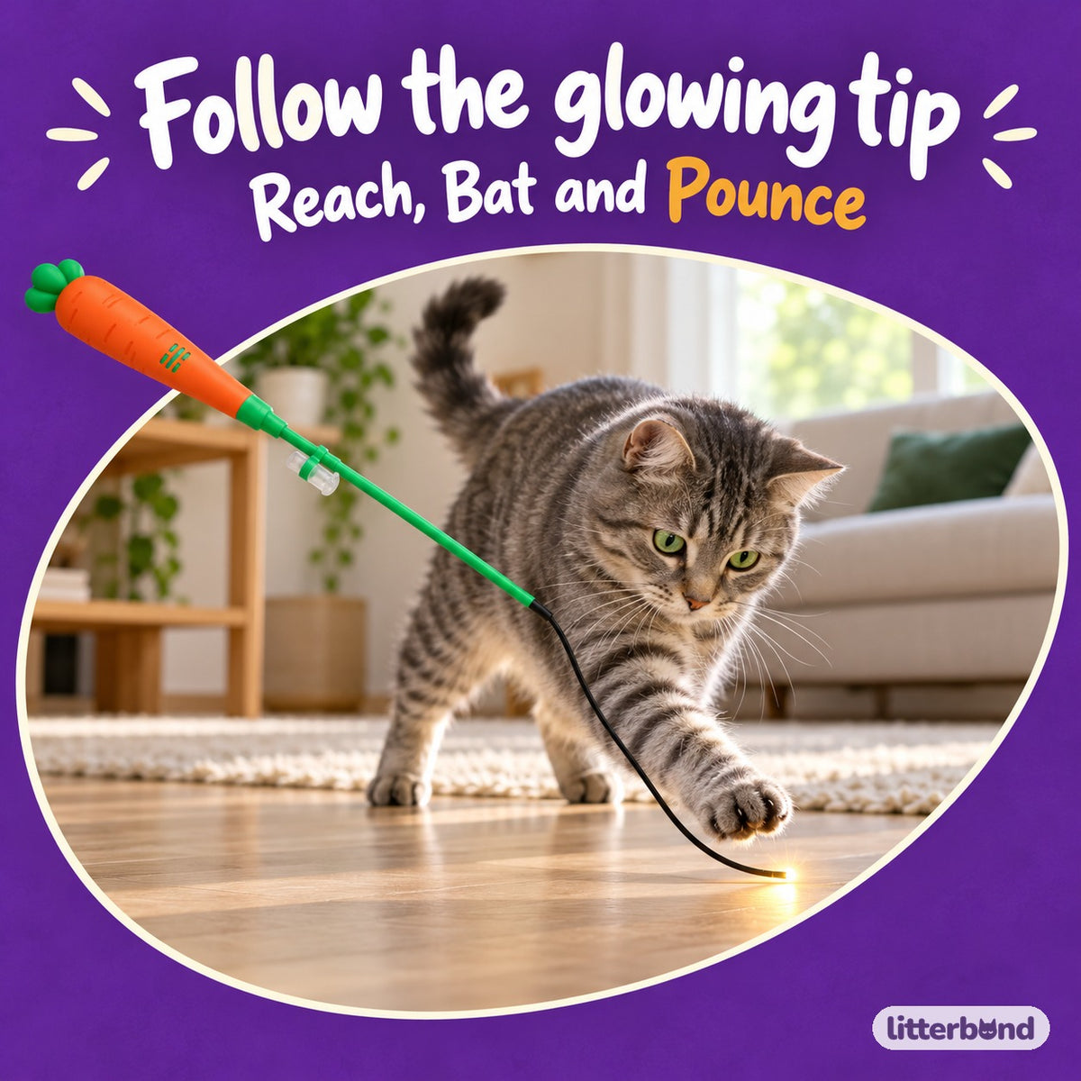 Light-Up Teaser Wands for Pouncing with a cat