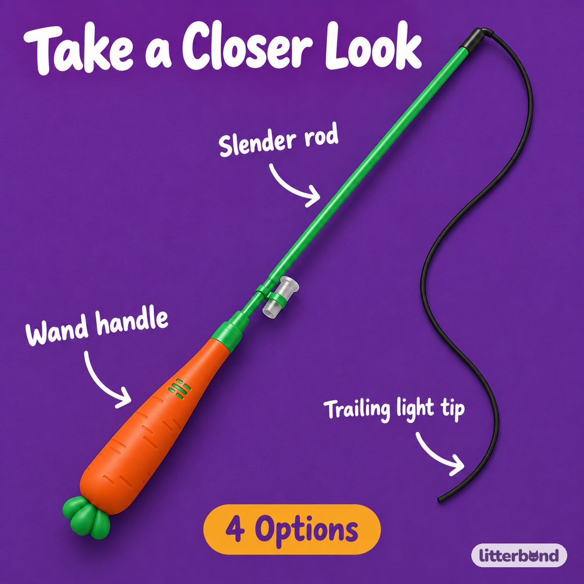 Light-Up Teaser Wands for Pouncing - close-up details