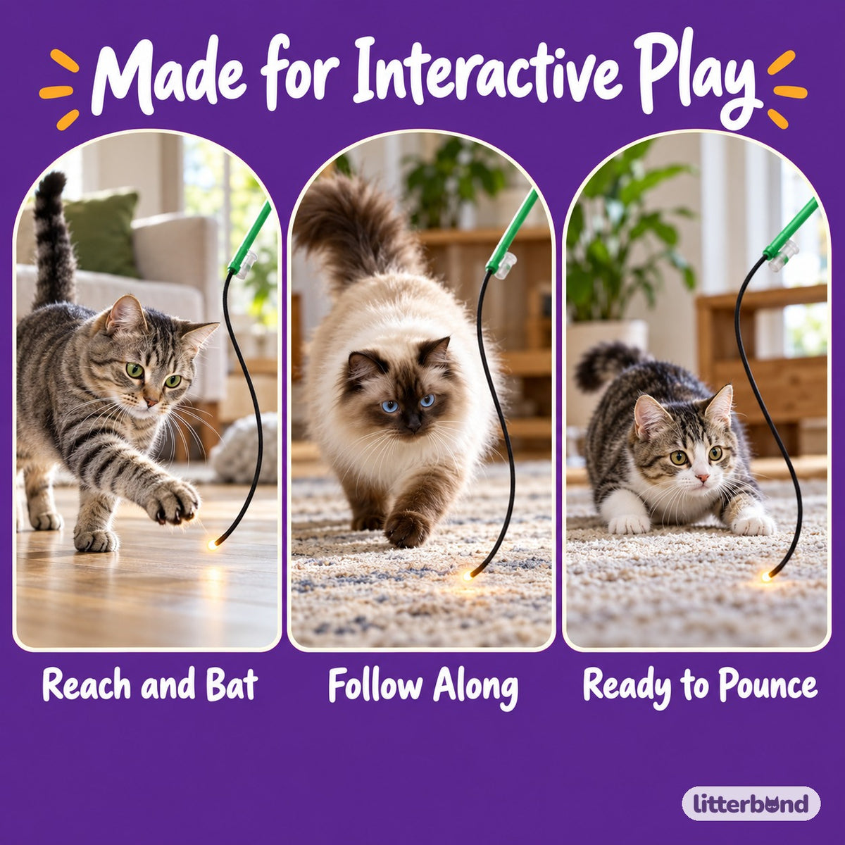 Light-Up Teaser Wands for Pouncing - playtime at home