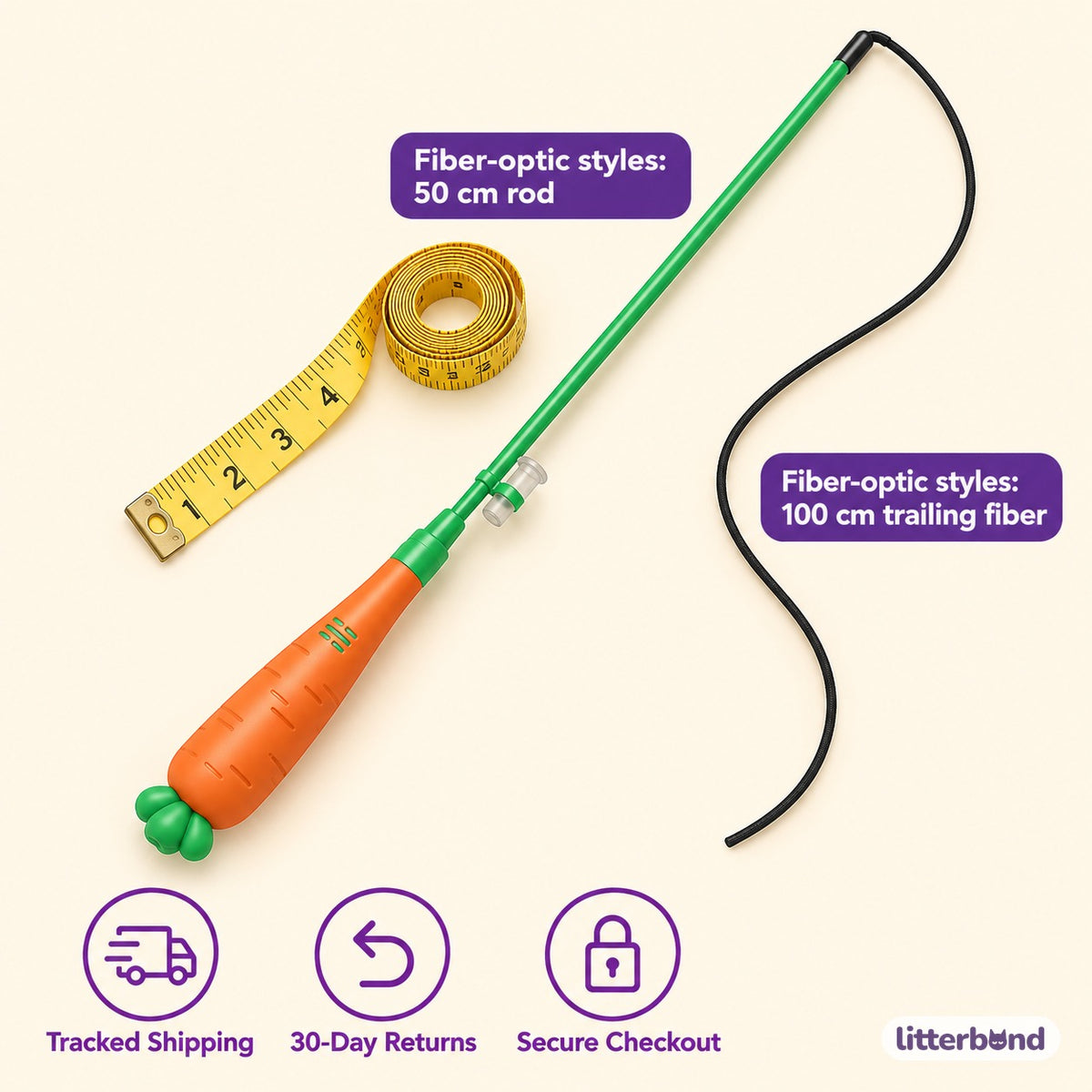 Light-Up Teaser Wands for Pouncing - size and details