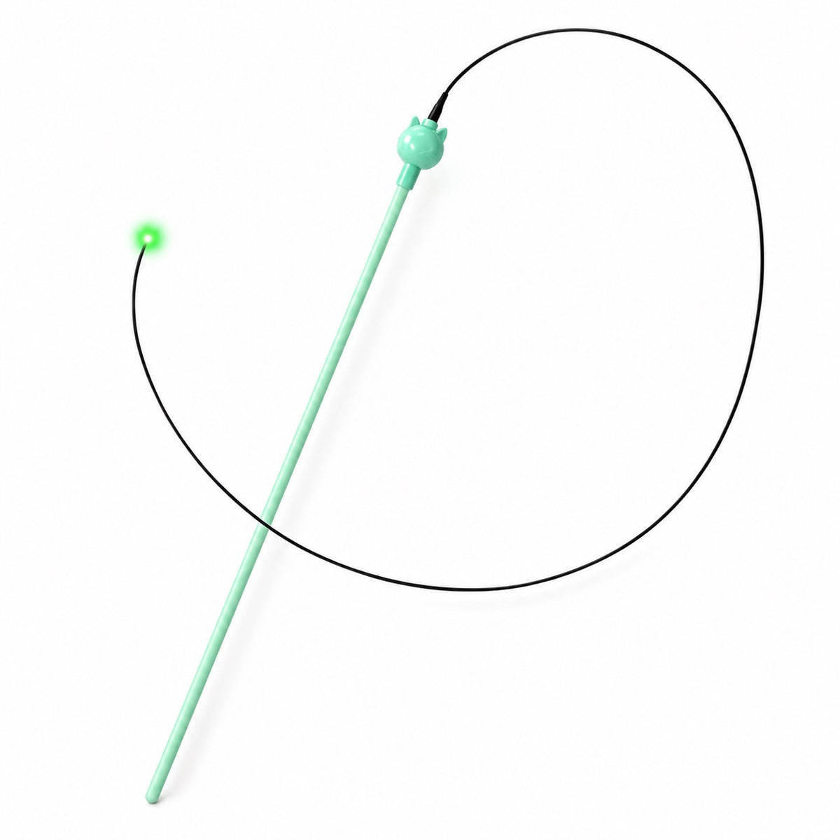 Light-Up Teaser Wands for Pouncing - Green Fiber-Optic Wand