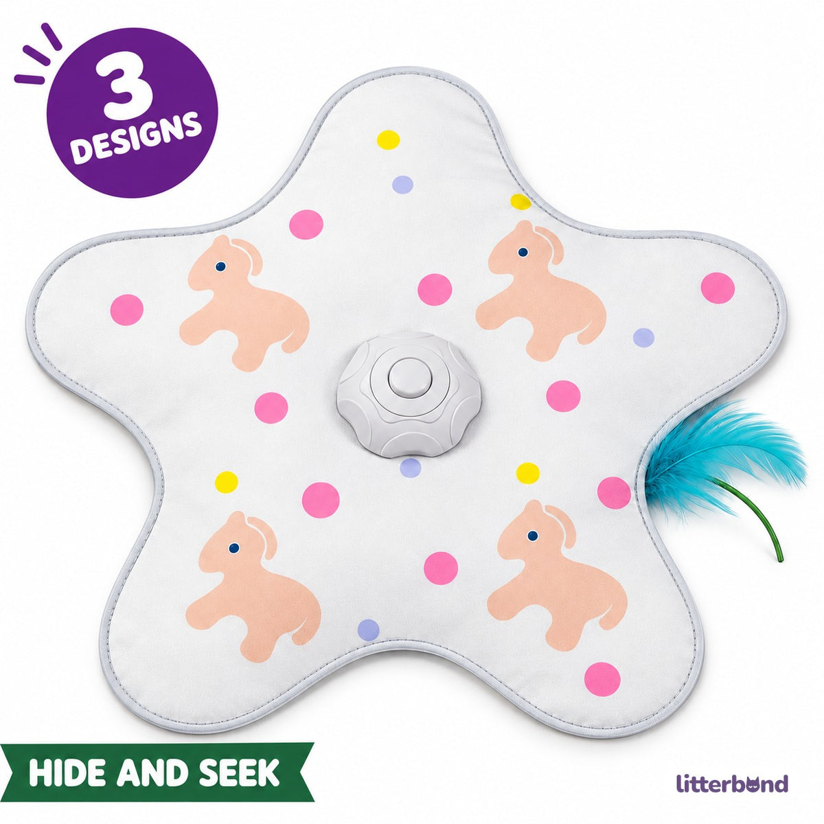 Hide-and-Seek Feather Mats for Pouncing