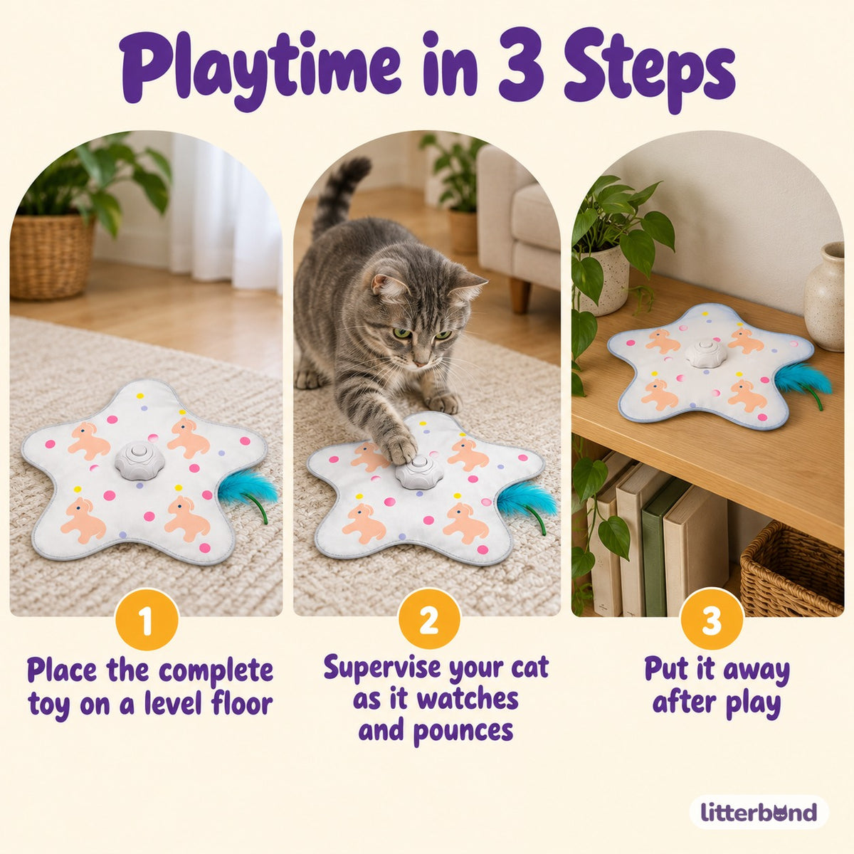 Hide-and-Seek Feather Mats for Pouncing - how to play