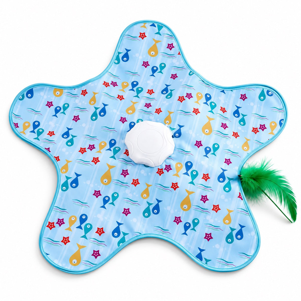 Hide-and-Seek Feather Mats for Pouncing - Blue Fish Mat