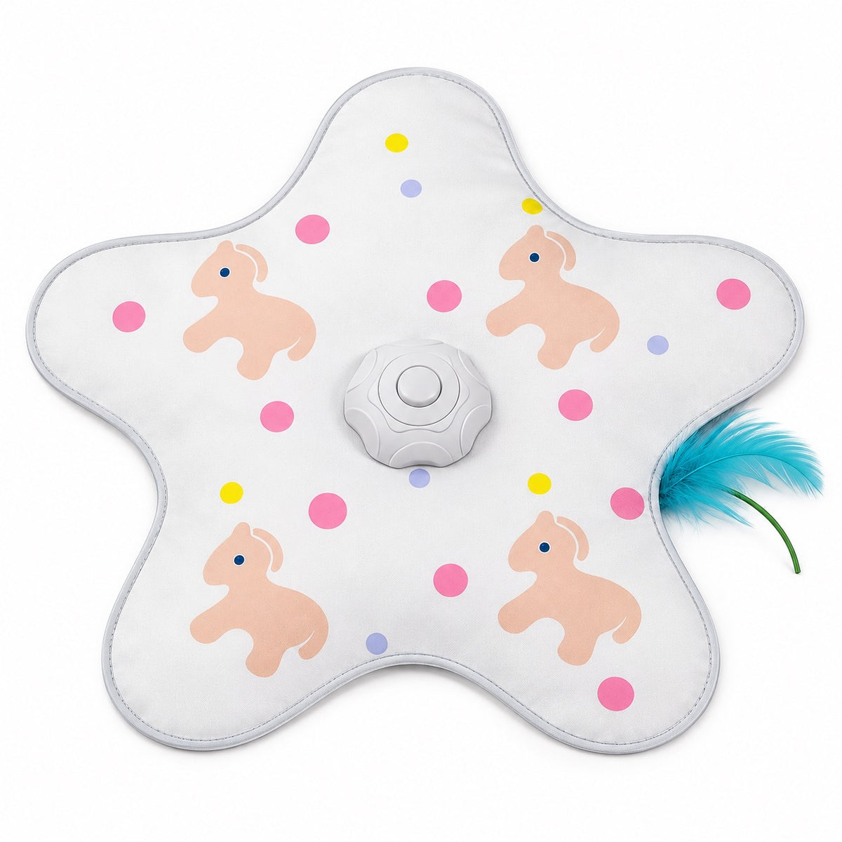 Hide-and-Seek Feather Mats for Pouncing - White Horse Mat