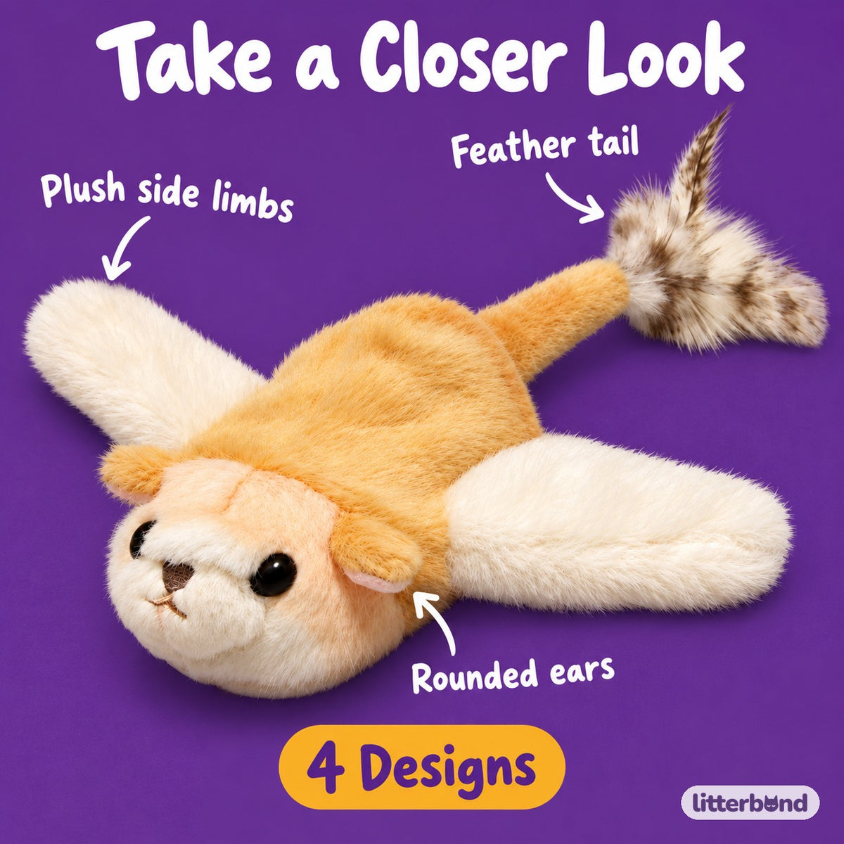 Flying Squirrel Toy for Pouncing - close-up details