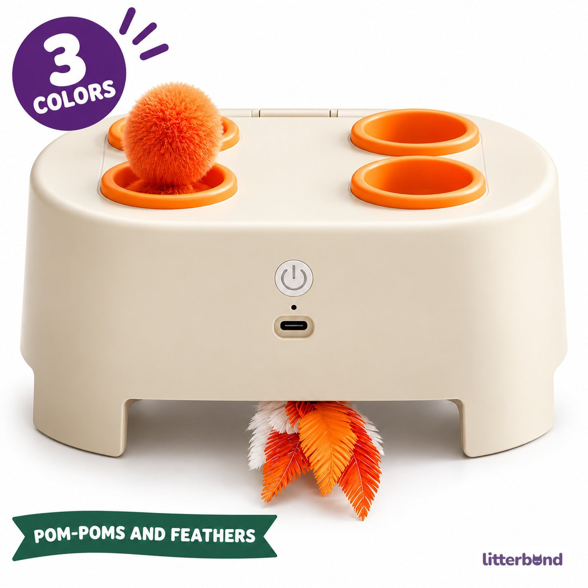 Pop-Up Pom-Pom Toy for Pouncing