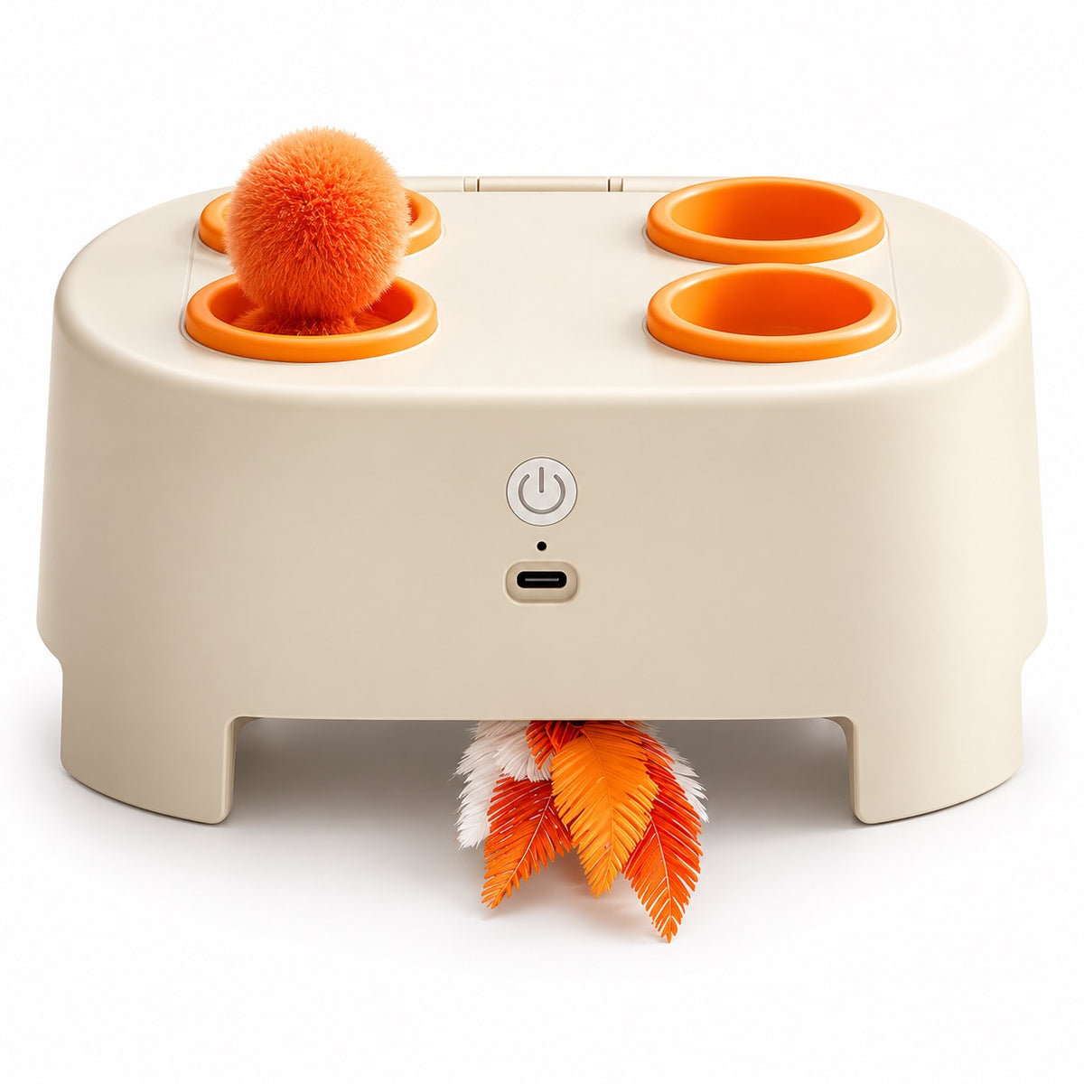 Pop-Up Pom-Pom Toy for Pouncing - Beige