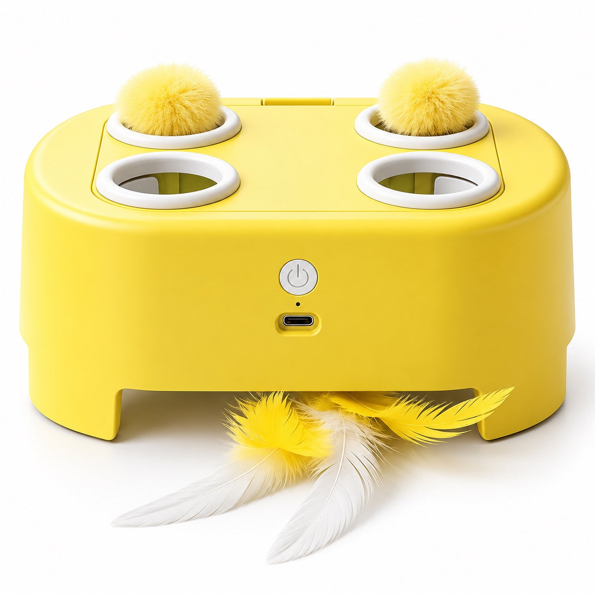 Pop-Up Pom-Pom Toy for Pouncing - Yellow