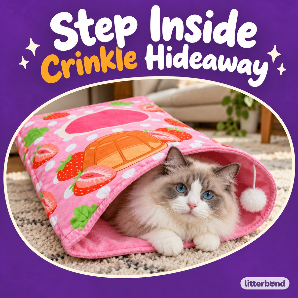 Snack Crinkle Bag for Hiding with a cat