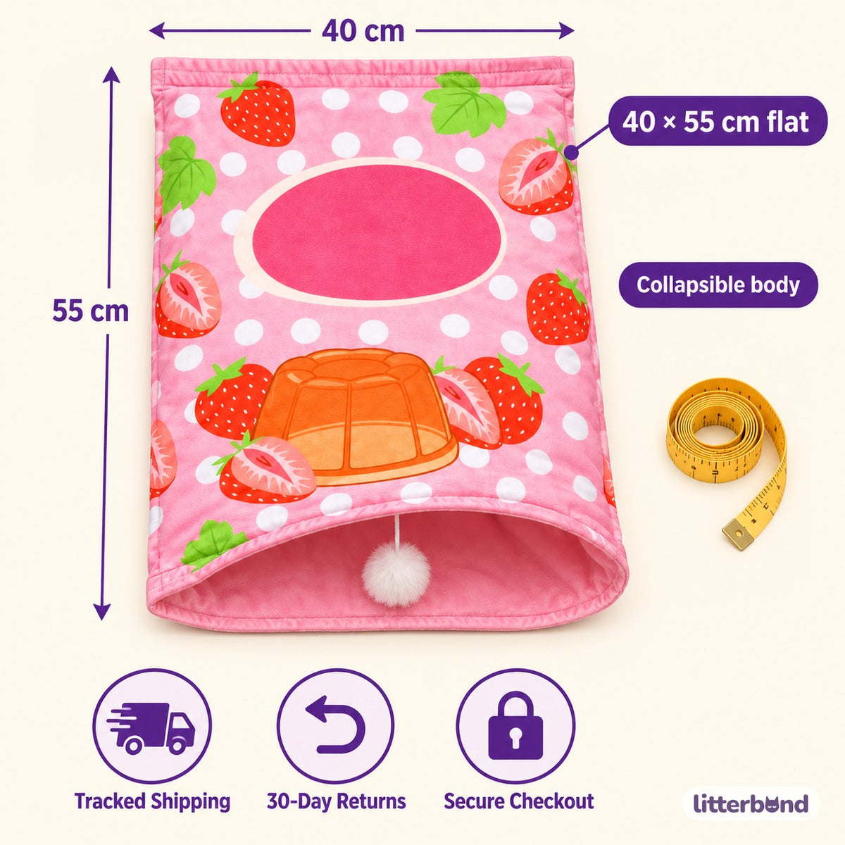 Snack Crinkle Bag for Hiding - size and details