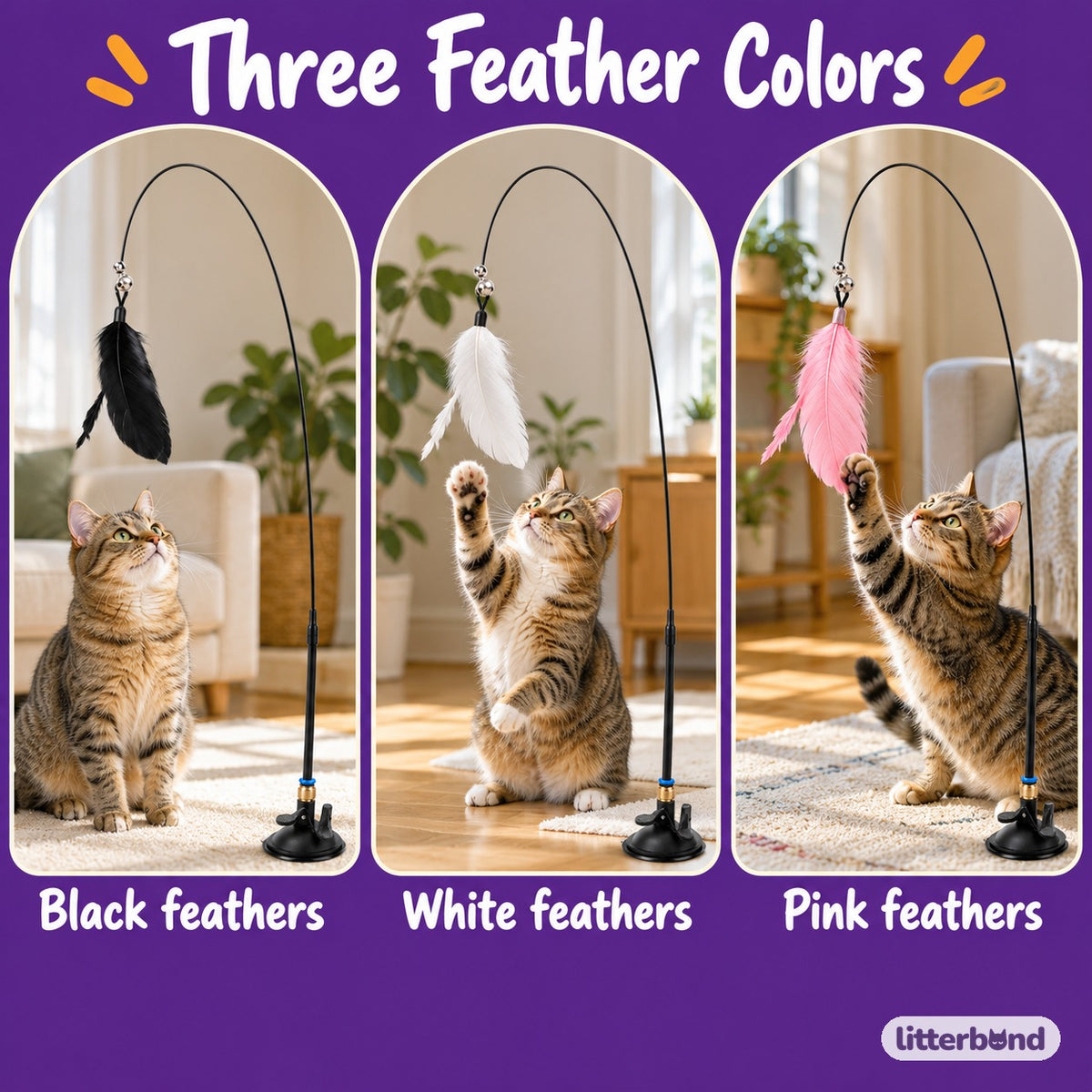 Suction Feather Wand for Batting - playtime at home