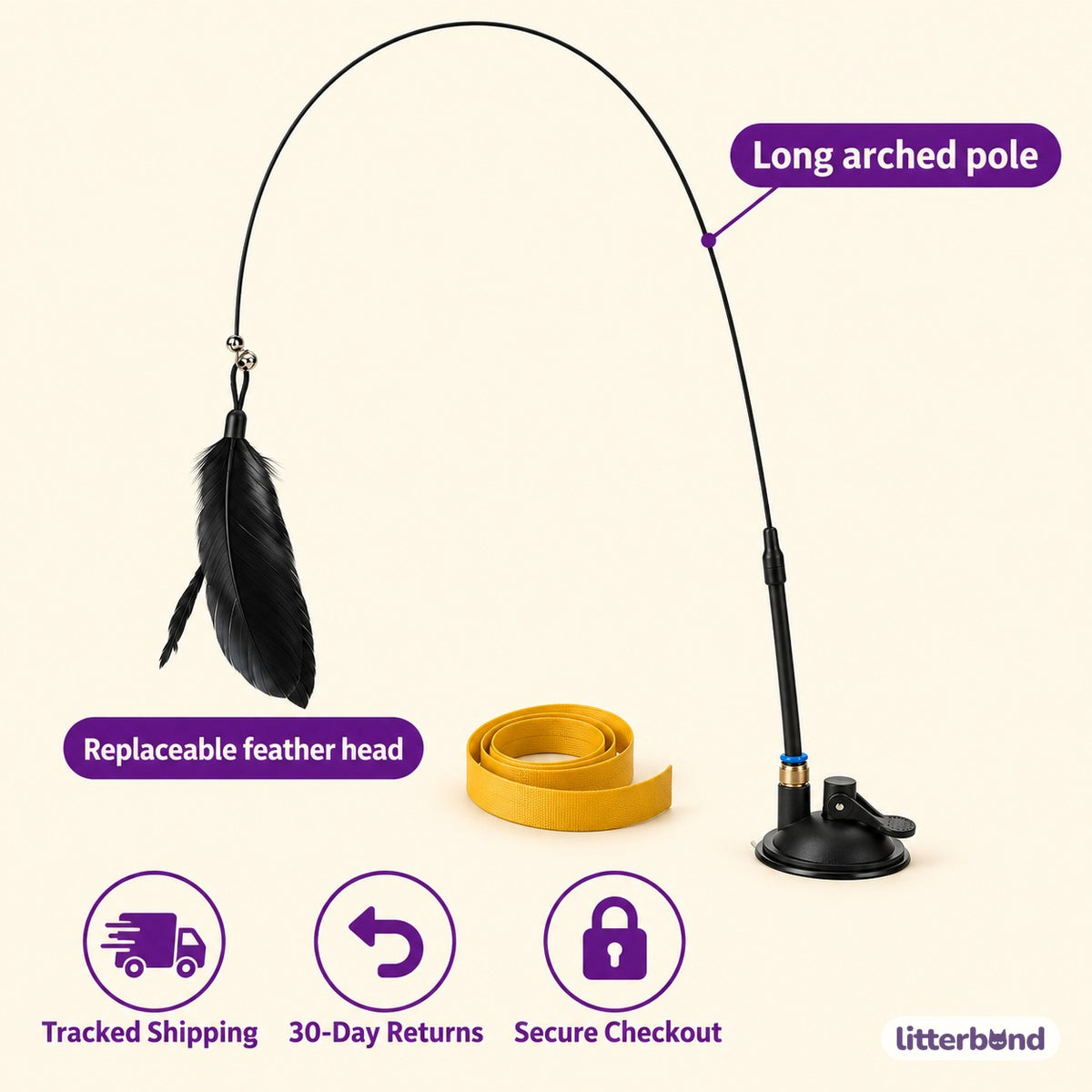 Suction Feather Wand for Batting - size and details
