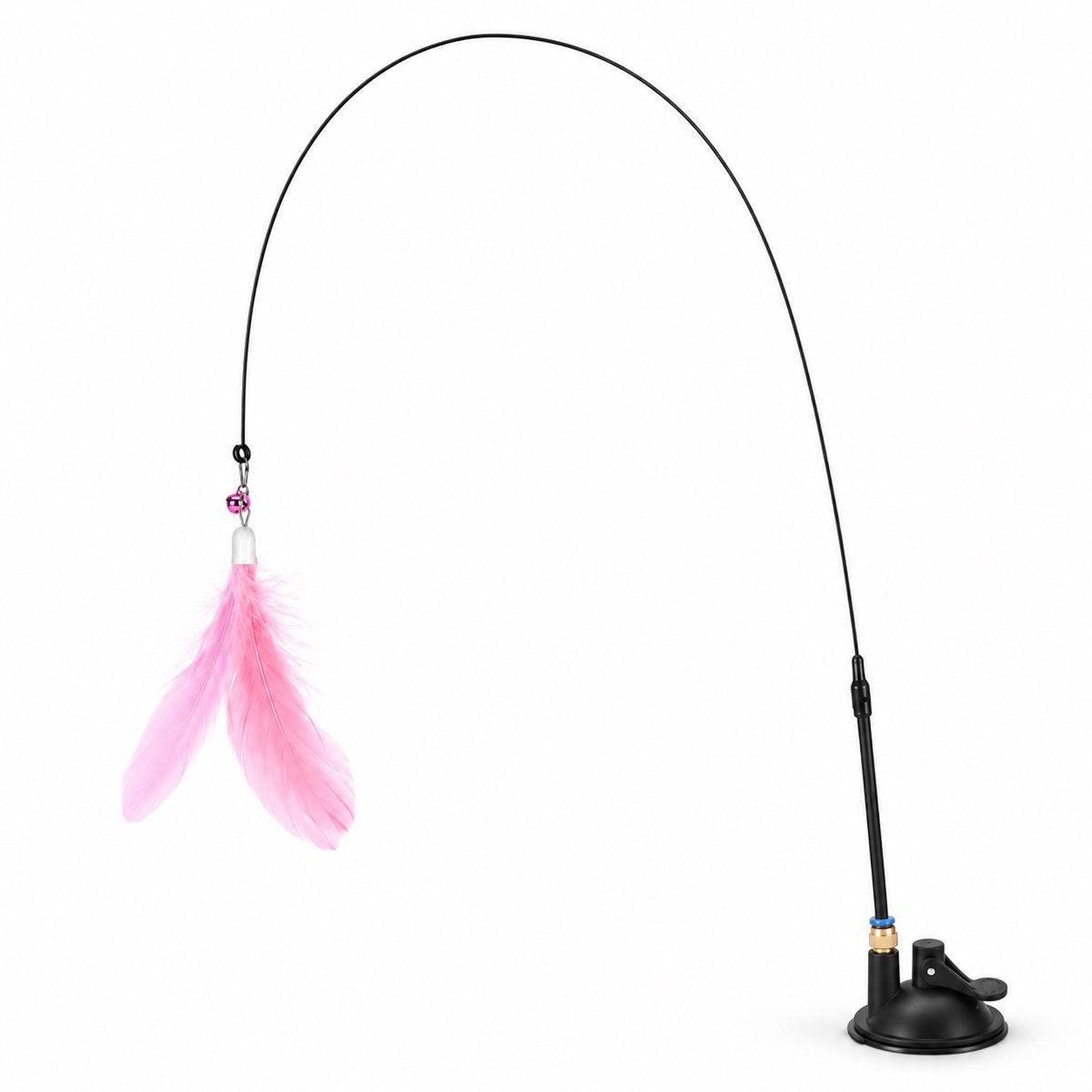 Suction Feather Wand for Batting - Lock Base Pink