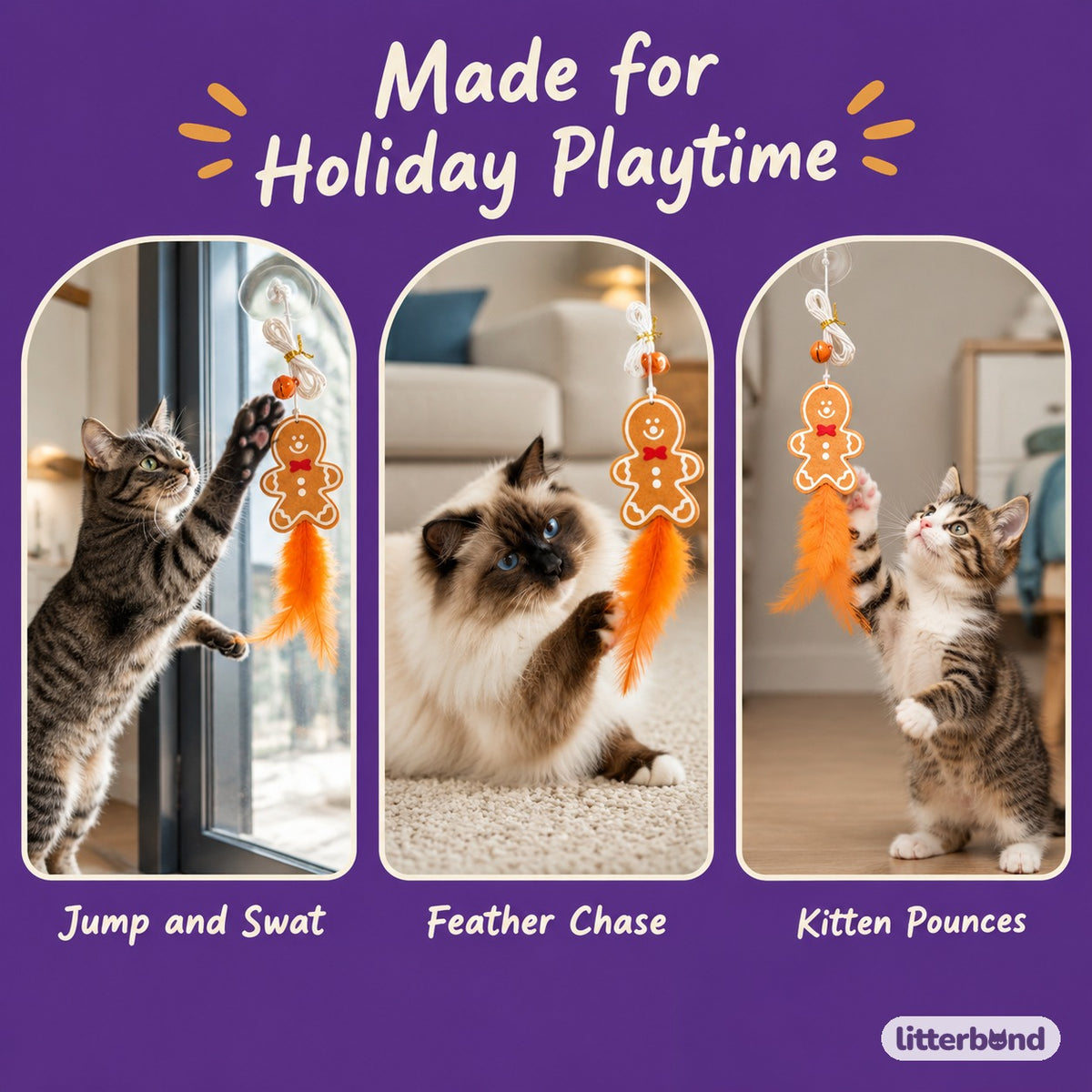 Gingerbread Feather Door Toy - playtime at home