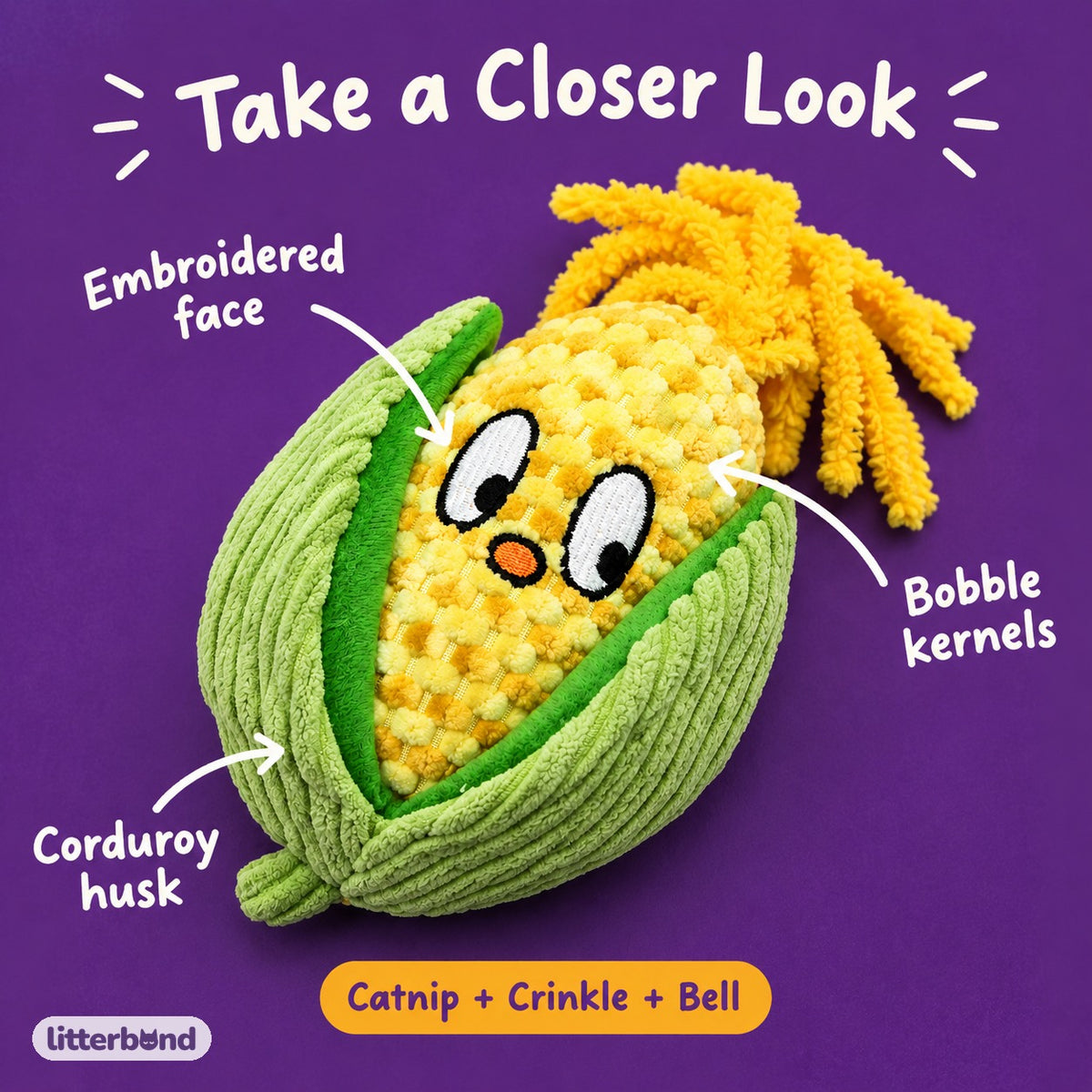 Bobble Corn Cob Hugger - close-up details