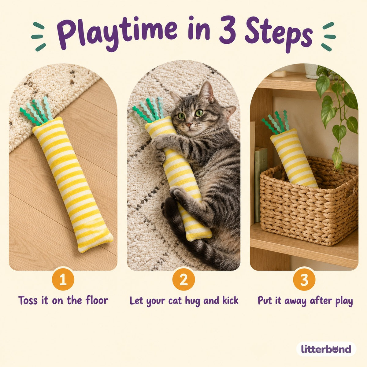 Sunny Stripe Ribbon Pillow - how to play