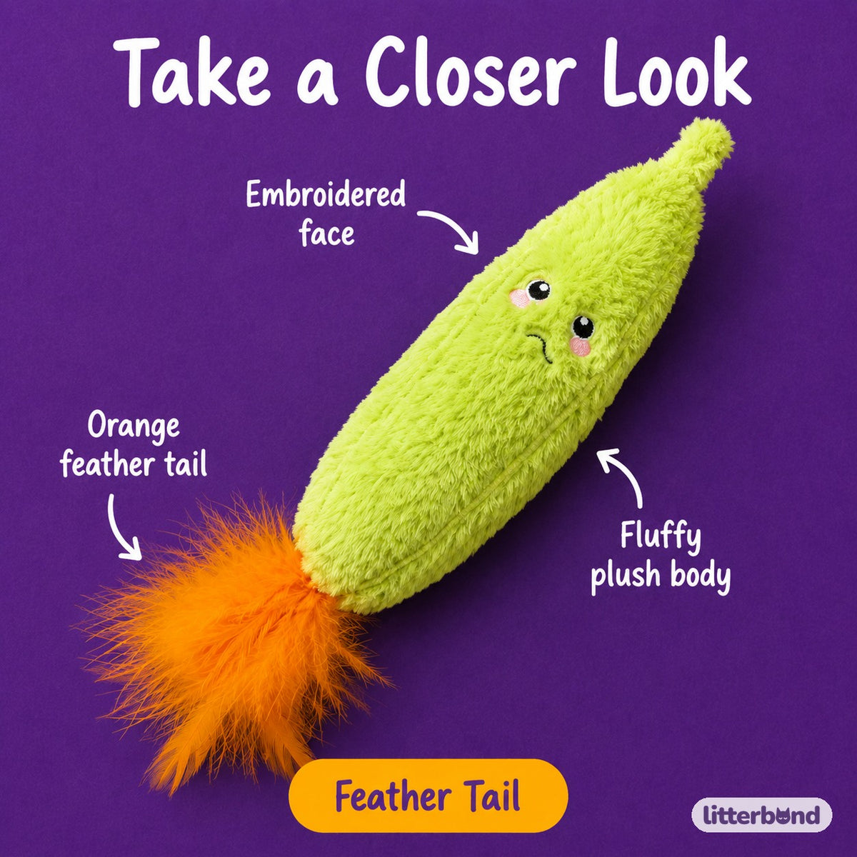 Lime Gourd Kicker Plush - close-up details