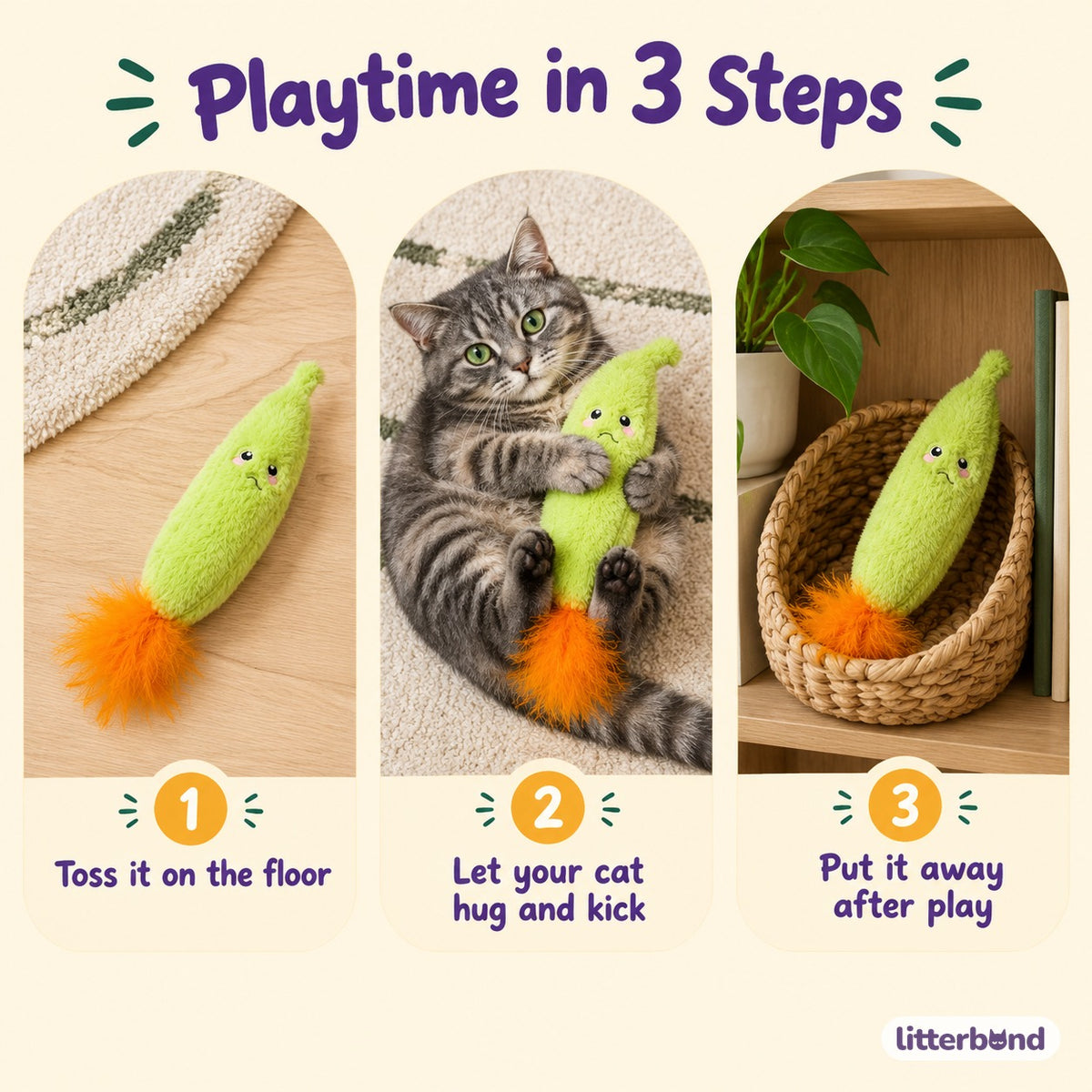 Lime Gourd Kicker Plush - how to play