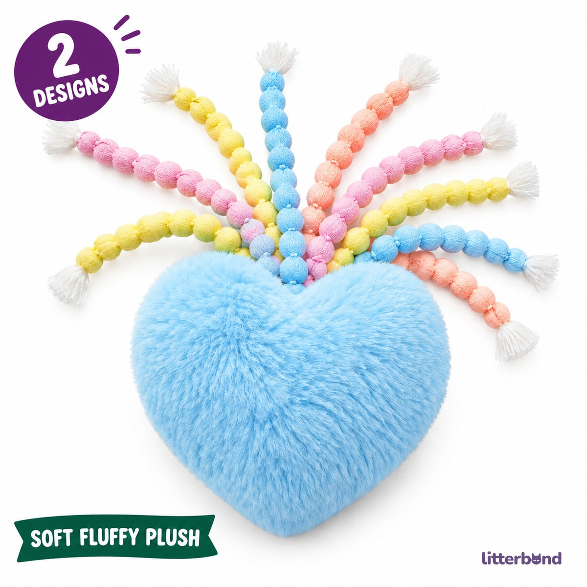 Pastel Puff Tassel Hearts