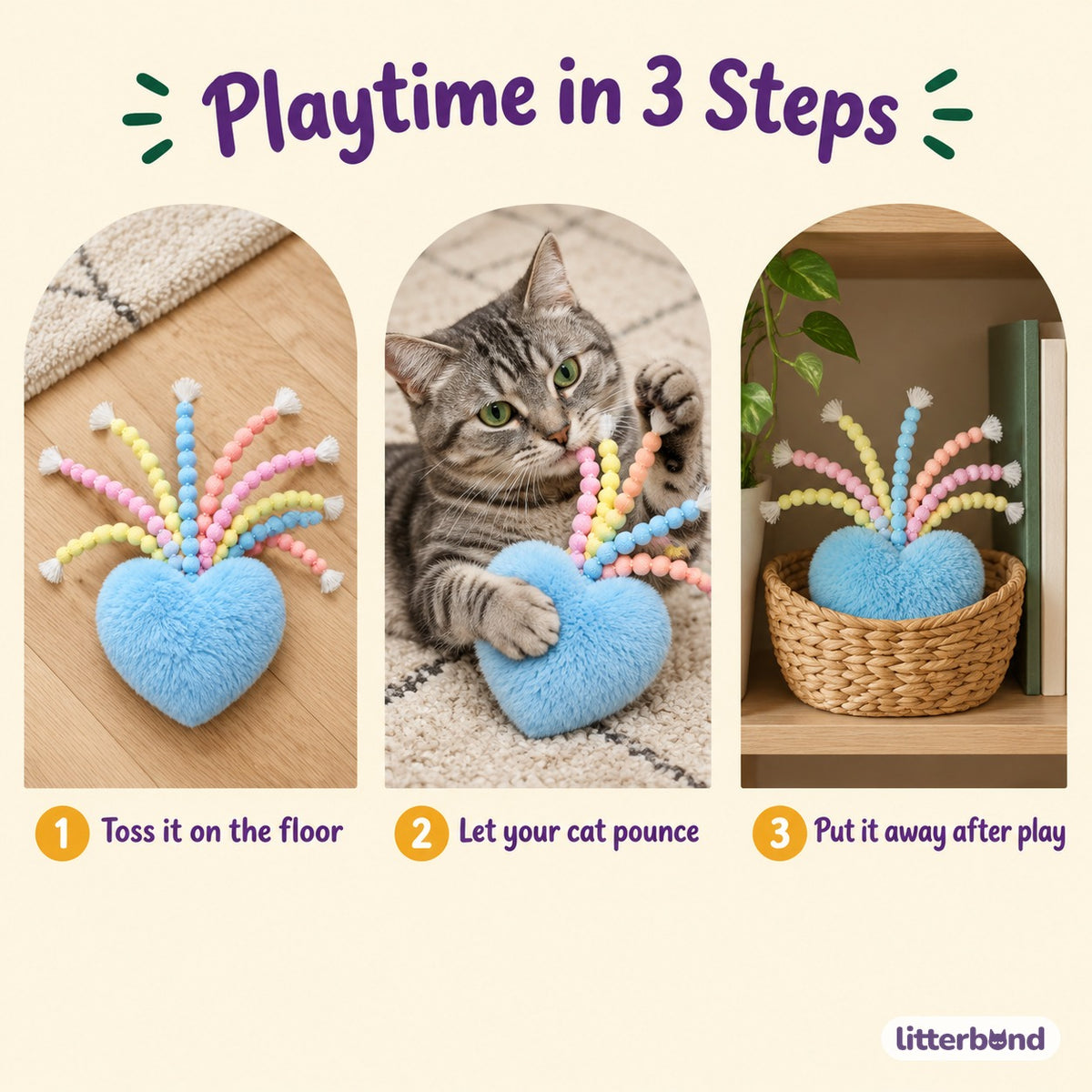 Pastel Puff Tassel Hearts - how to play