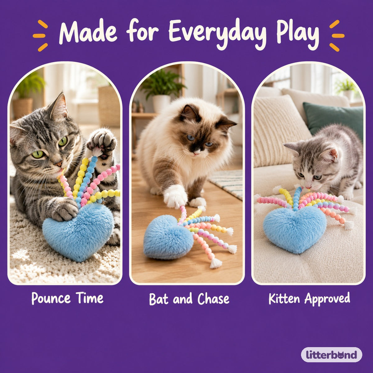 Pastel Puff Tassel Hearts - playtime at home