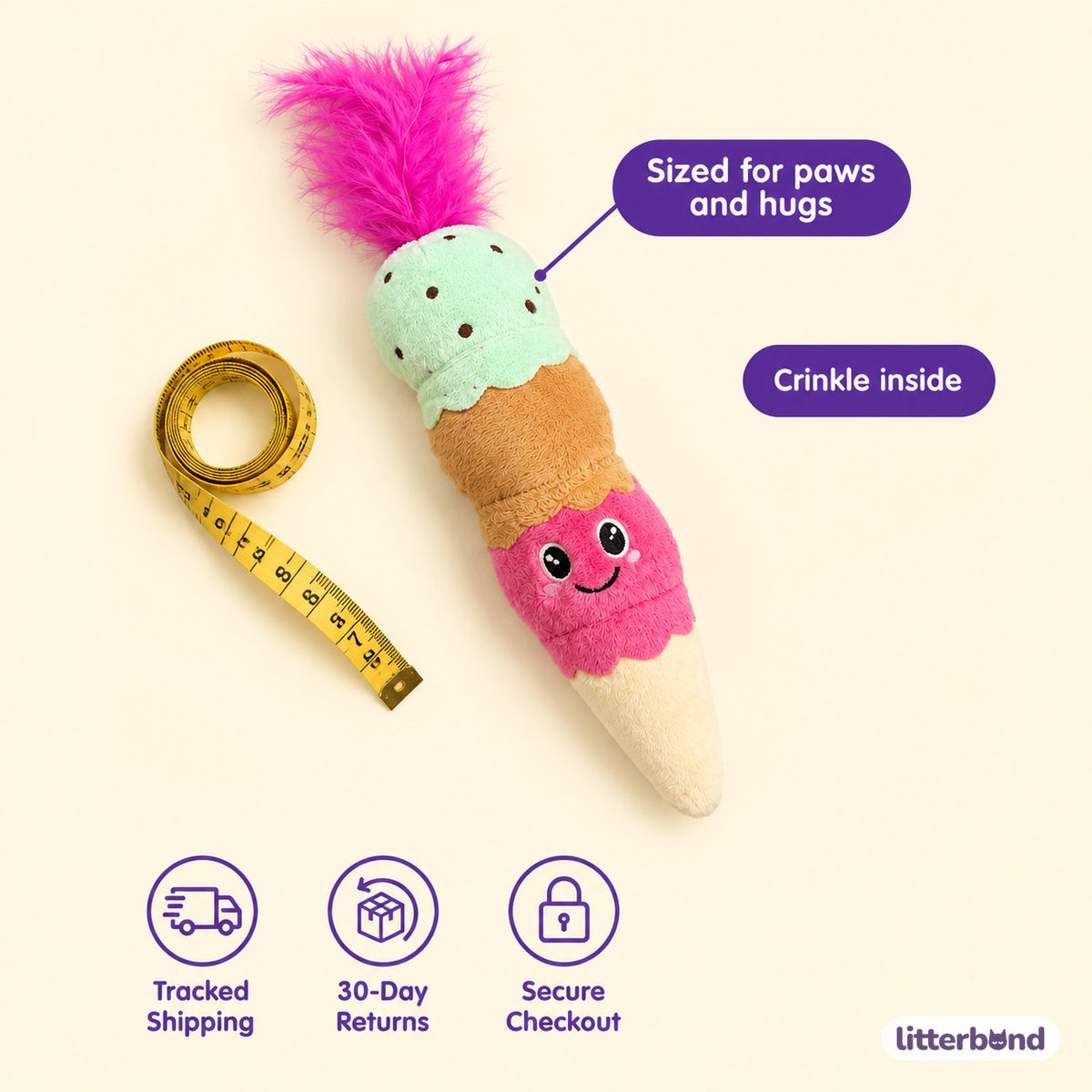 Triple Scoop Feather Cone - size and details
