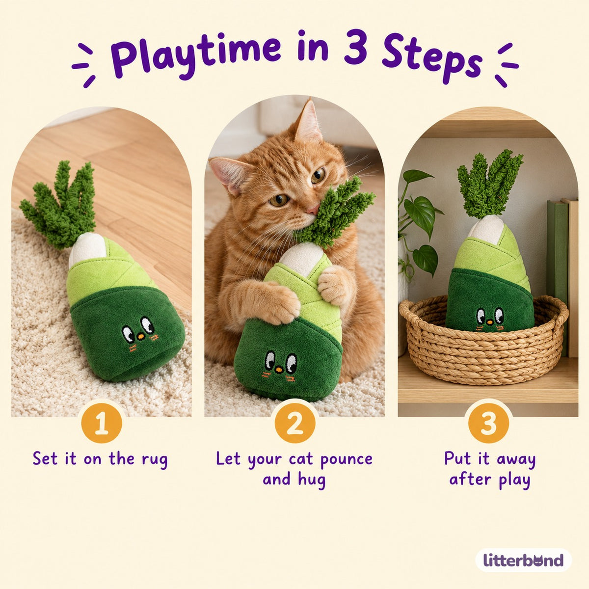 Squeaky Crinkle Bamboo Plush - how to play