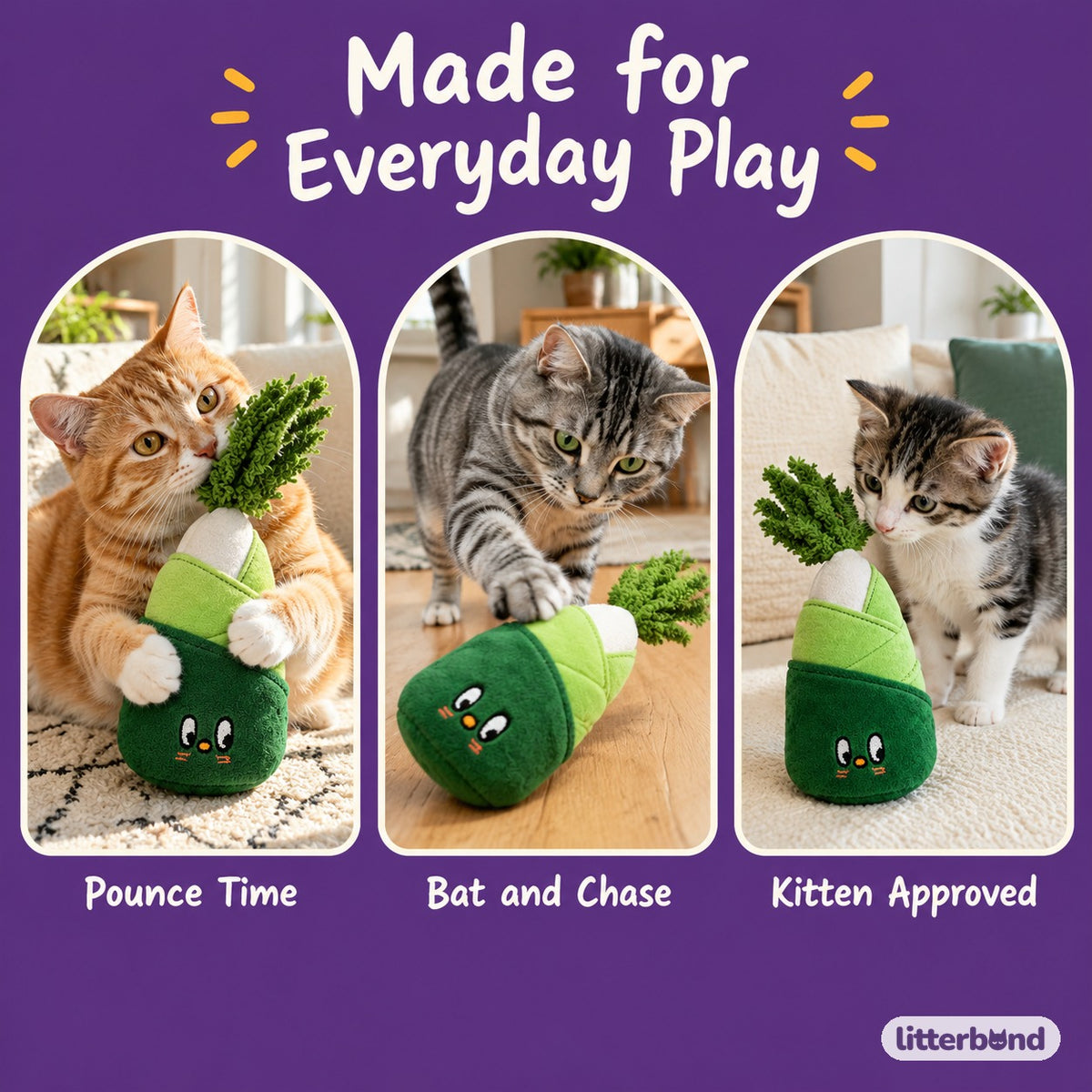 Squeaky Crinkle Bamboo Plush - playtime at home