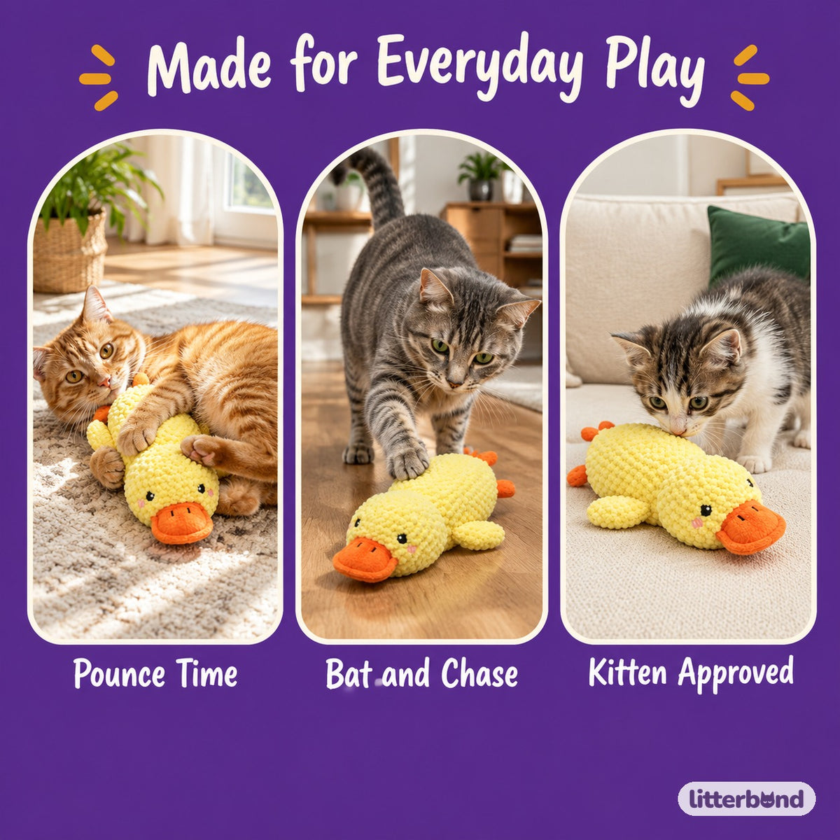 Popcorn Chenille Duck Kicker - playtime at home