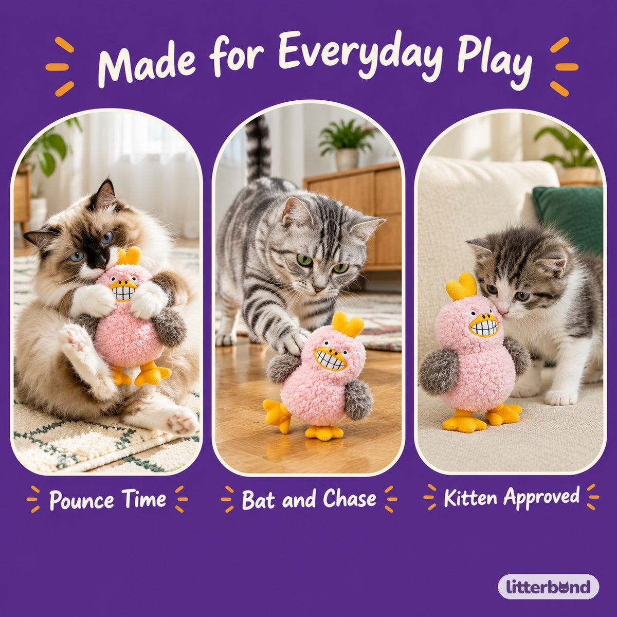Curly Pink Grin Duck - playtime at home