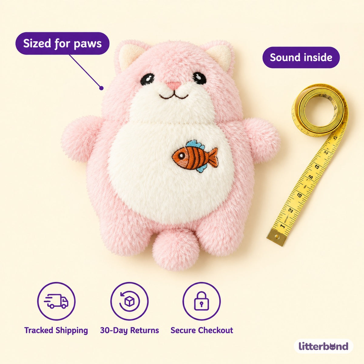 Pastel Fish-Tummy Pals - size and details
