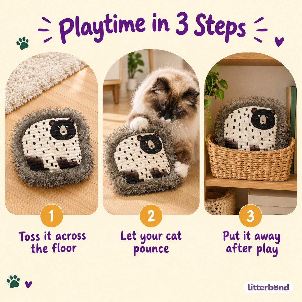 Bear & Lamb Corduroy Pillows - how to play
