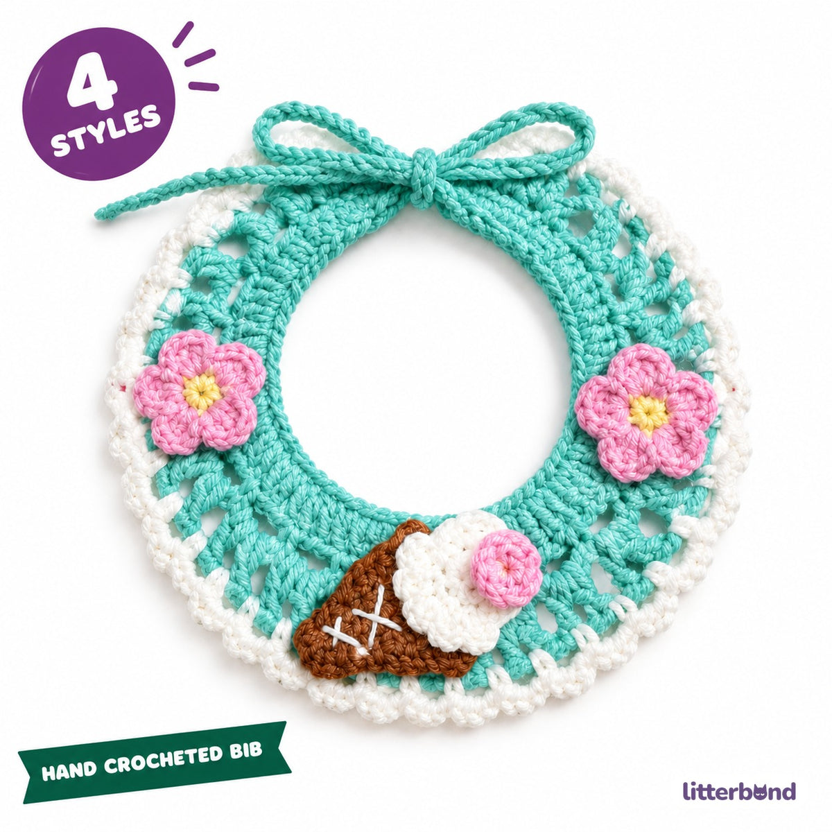 Ice Cream Cone Crochet Bib