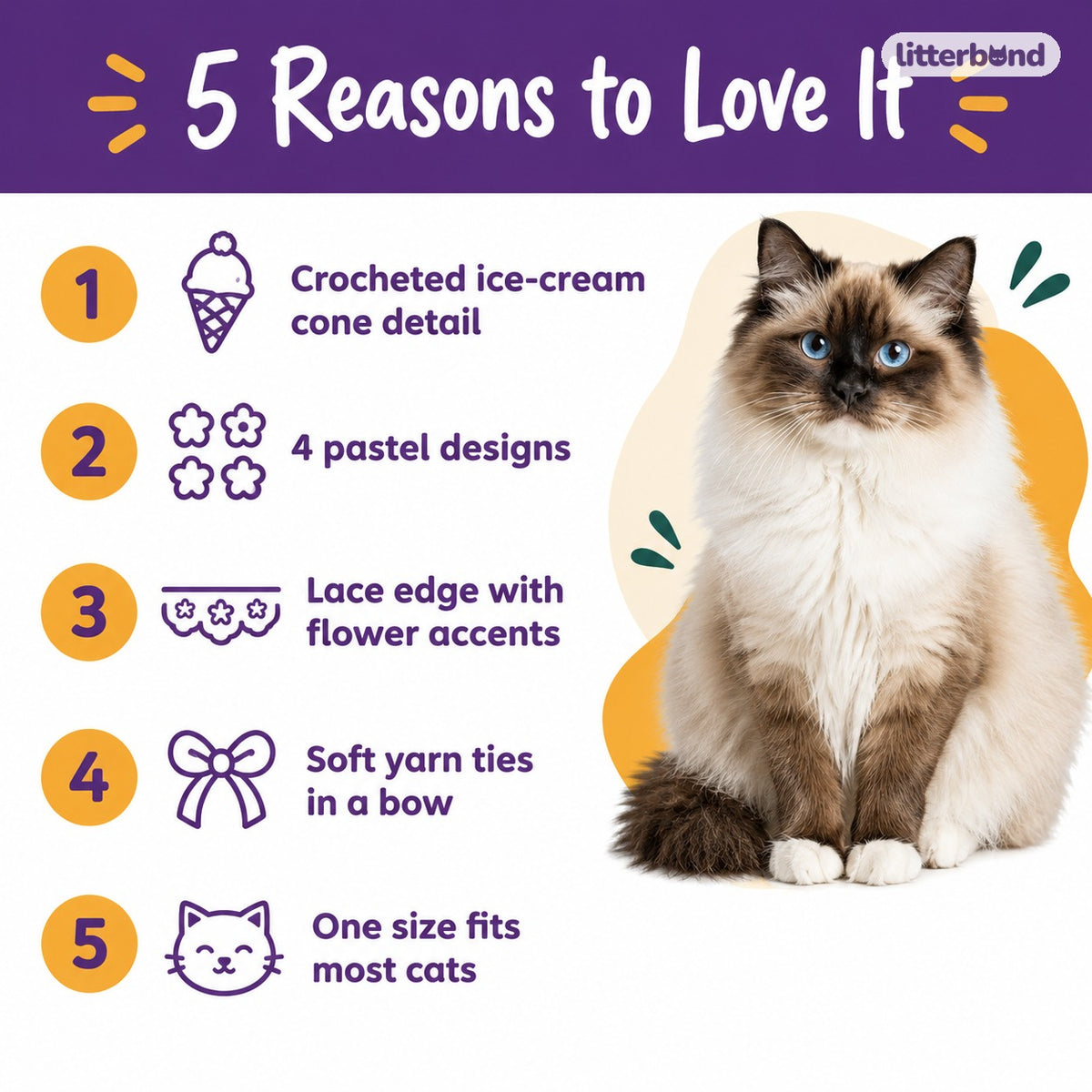 Ice Cream Cone Crochet Bib - 5 reasons to love it