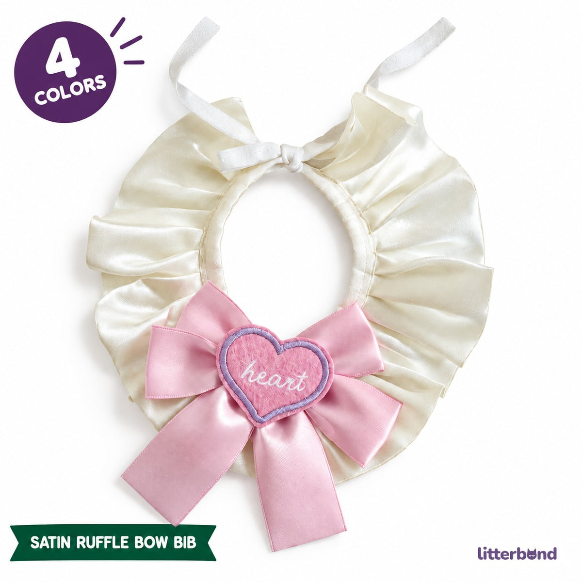 Big Bow Heart Patch Bib