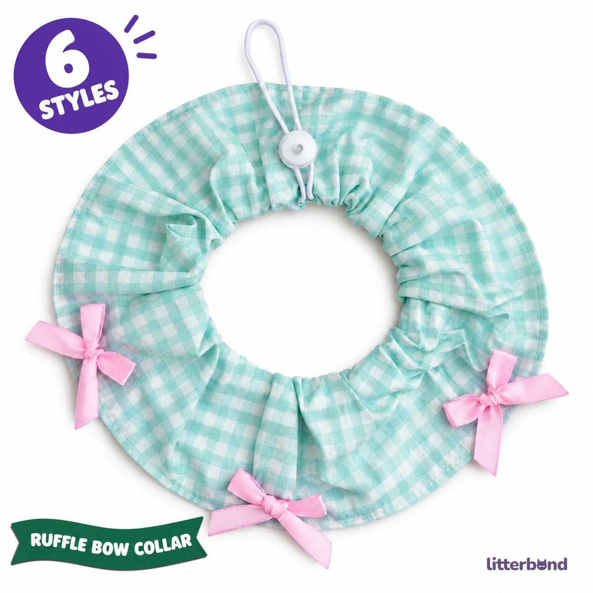 Mini Bow Print Ruffle Collar