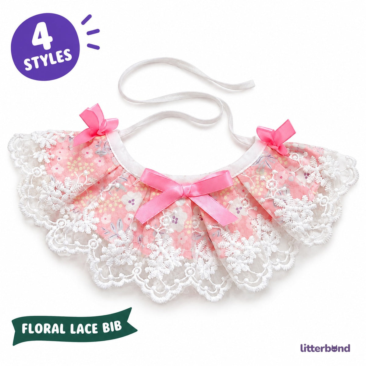 Floral Lace Edge Bib