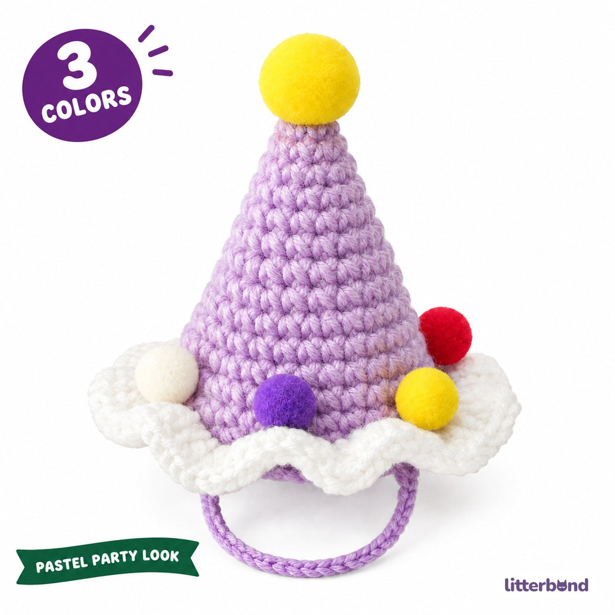 Pastel Pom-Pom Party Hat