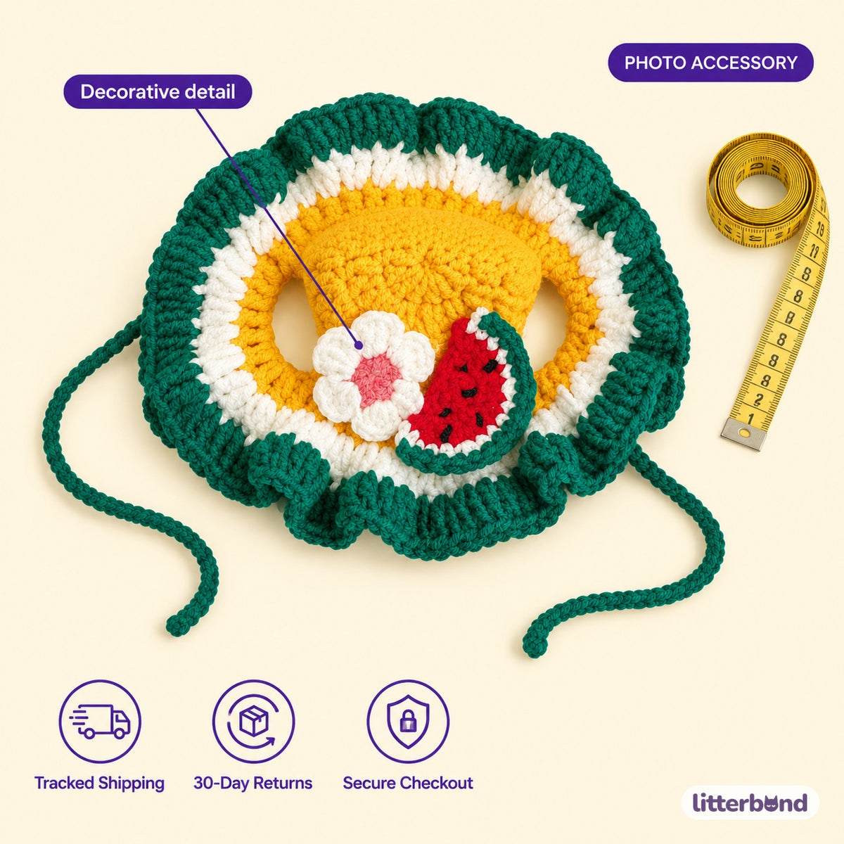 Crochet Dress-Up Hats & Hood - size and details
