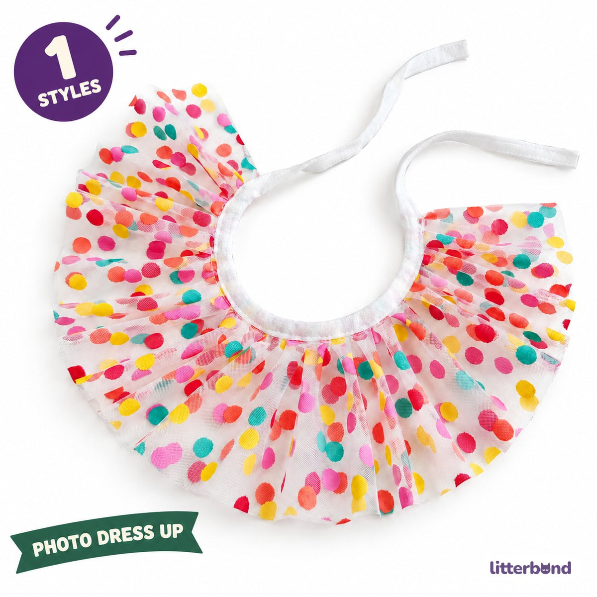 Sheer Confetti Dot Ruffle Collar