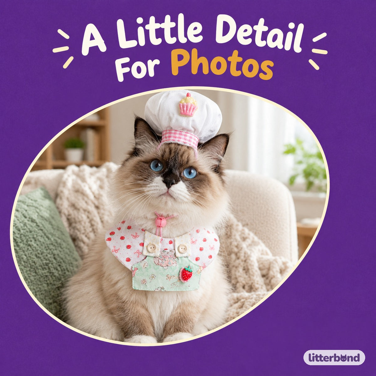 Chef Hat & Bib Options on a cat