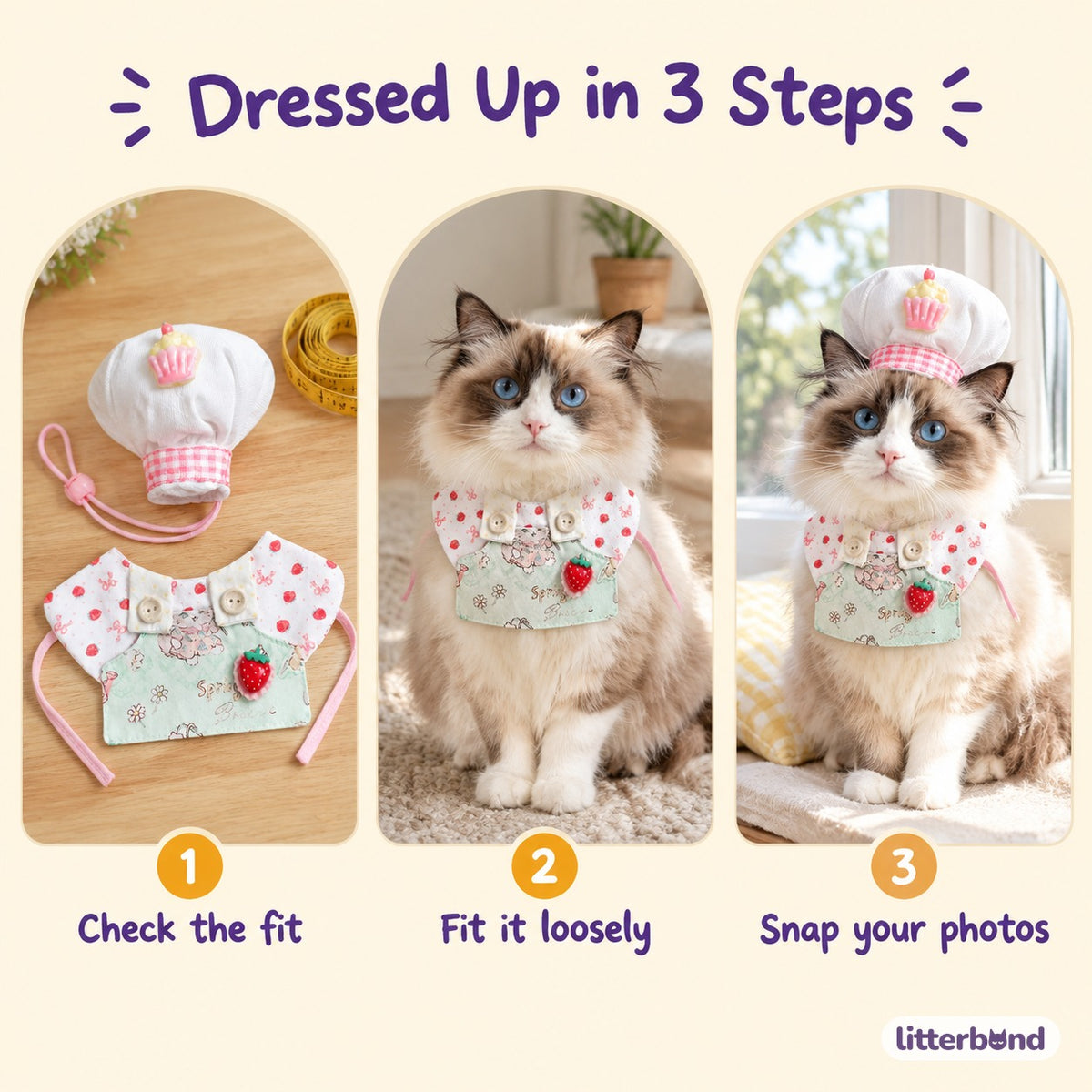 Chef Hat & Bib Options - how to put it on