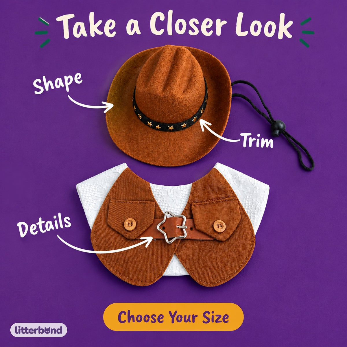 Western Hat & Collar Options - close-up details