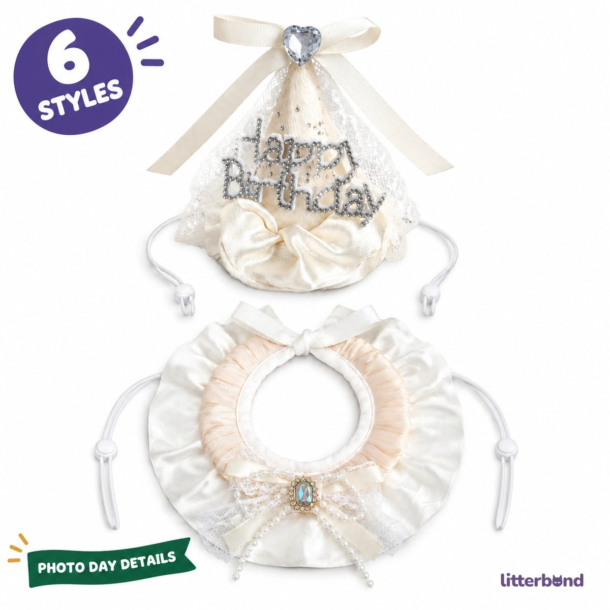 Lace Birthday Hat & Collar Options