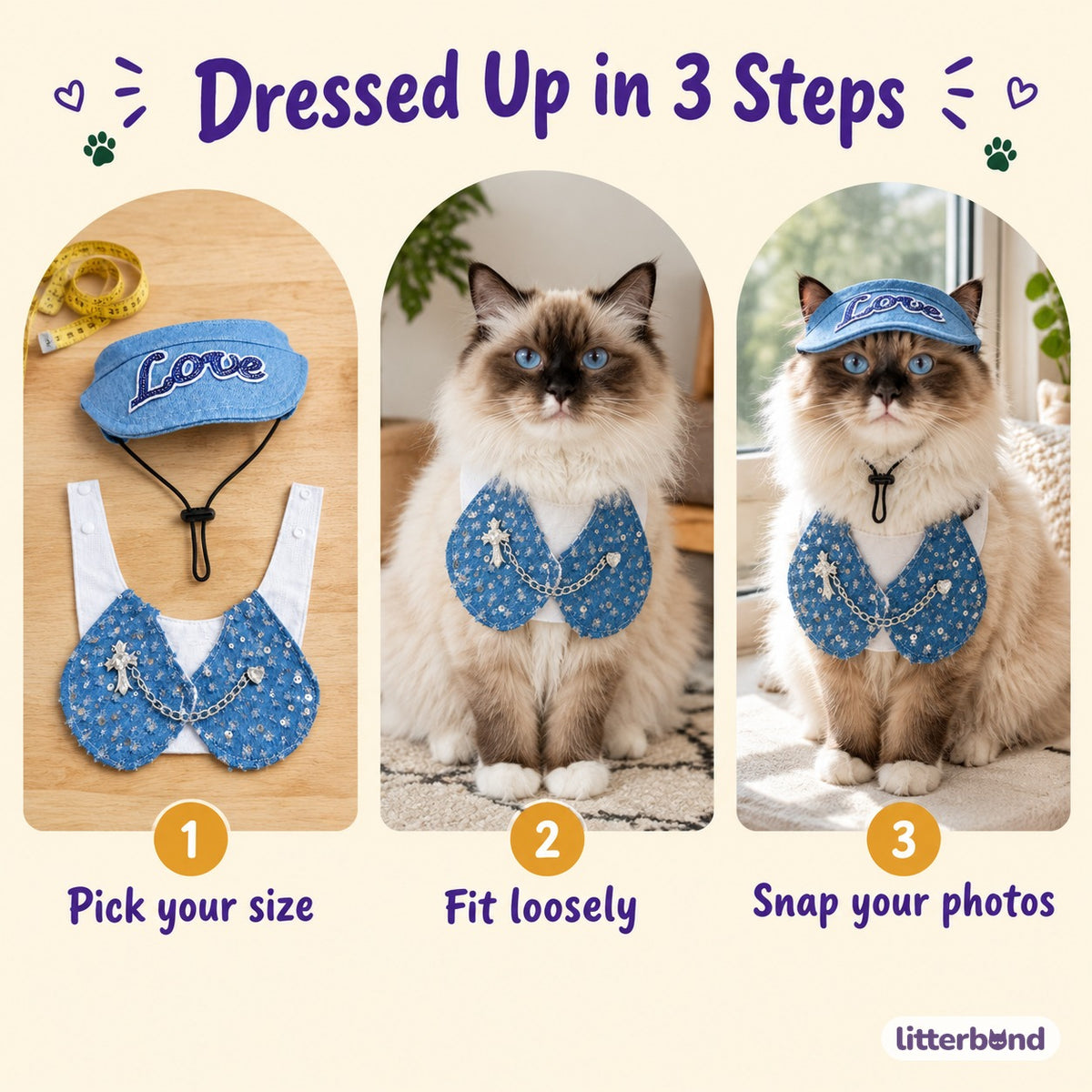 Denim Visor & Bib Options - how to put it on